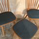 Set of 2 chairs with bars and a stool vintage compass feet 1960's