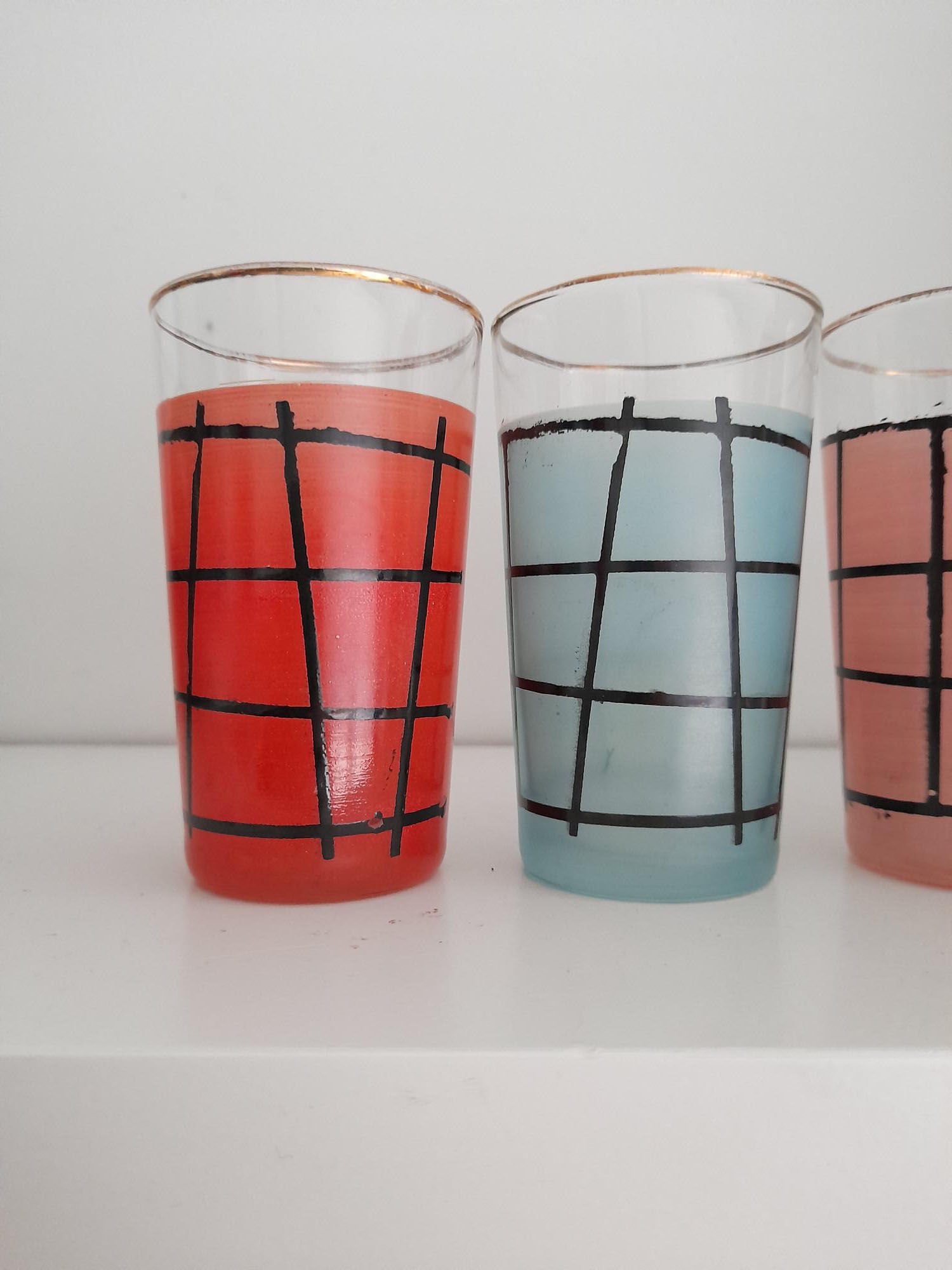 Lot de 4 verres de limonade années 50