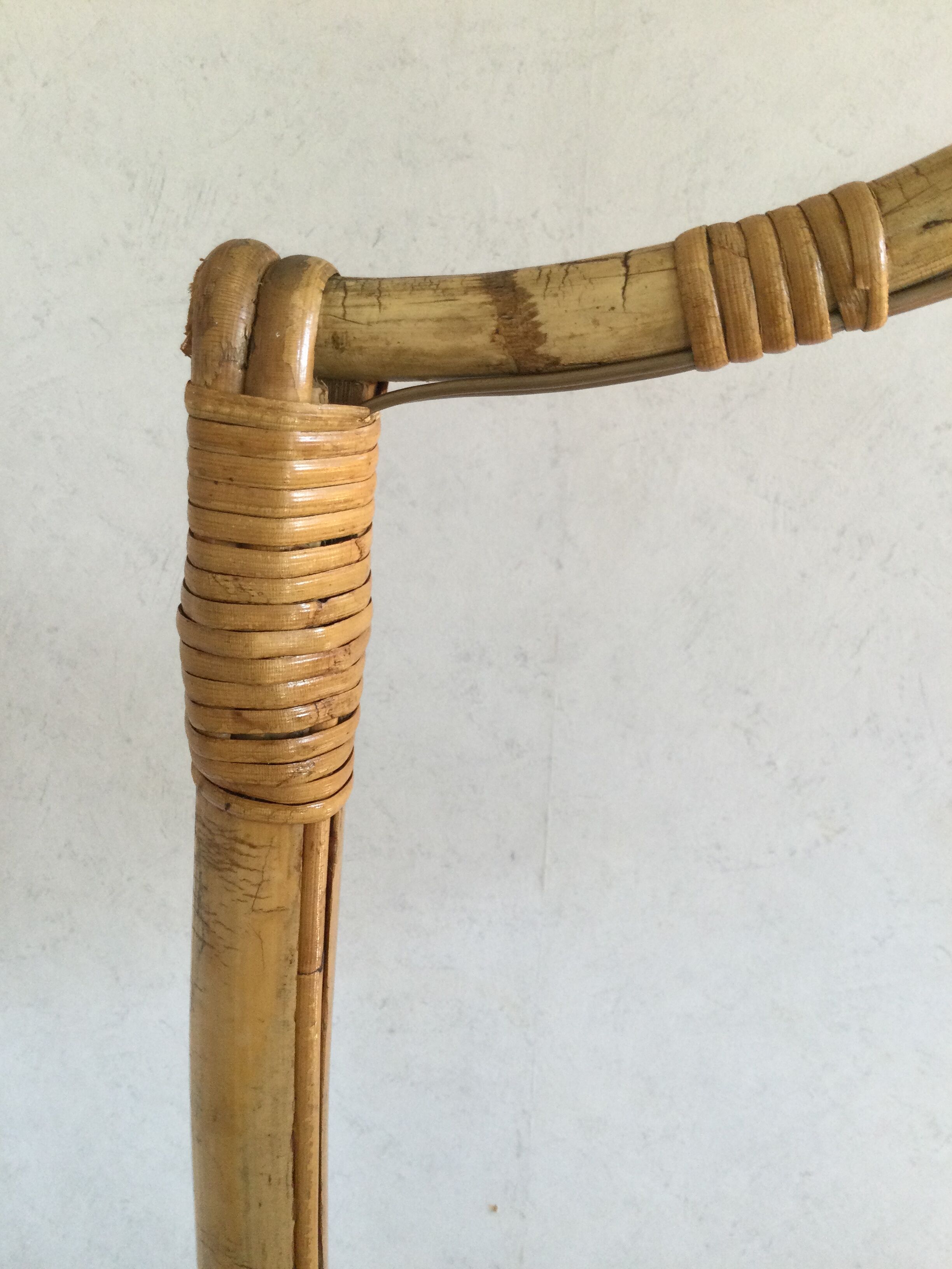 Floor lamp 60s bamboo rattan