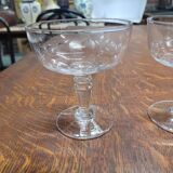 6 old champagne glasses