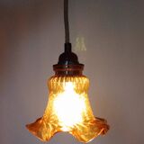 Pendant light / Amber glass lampshade