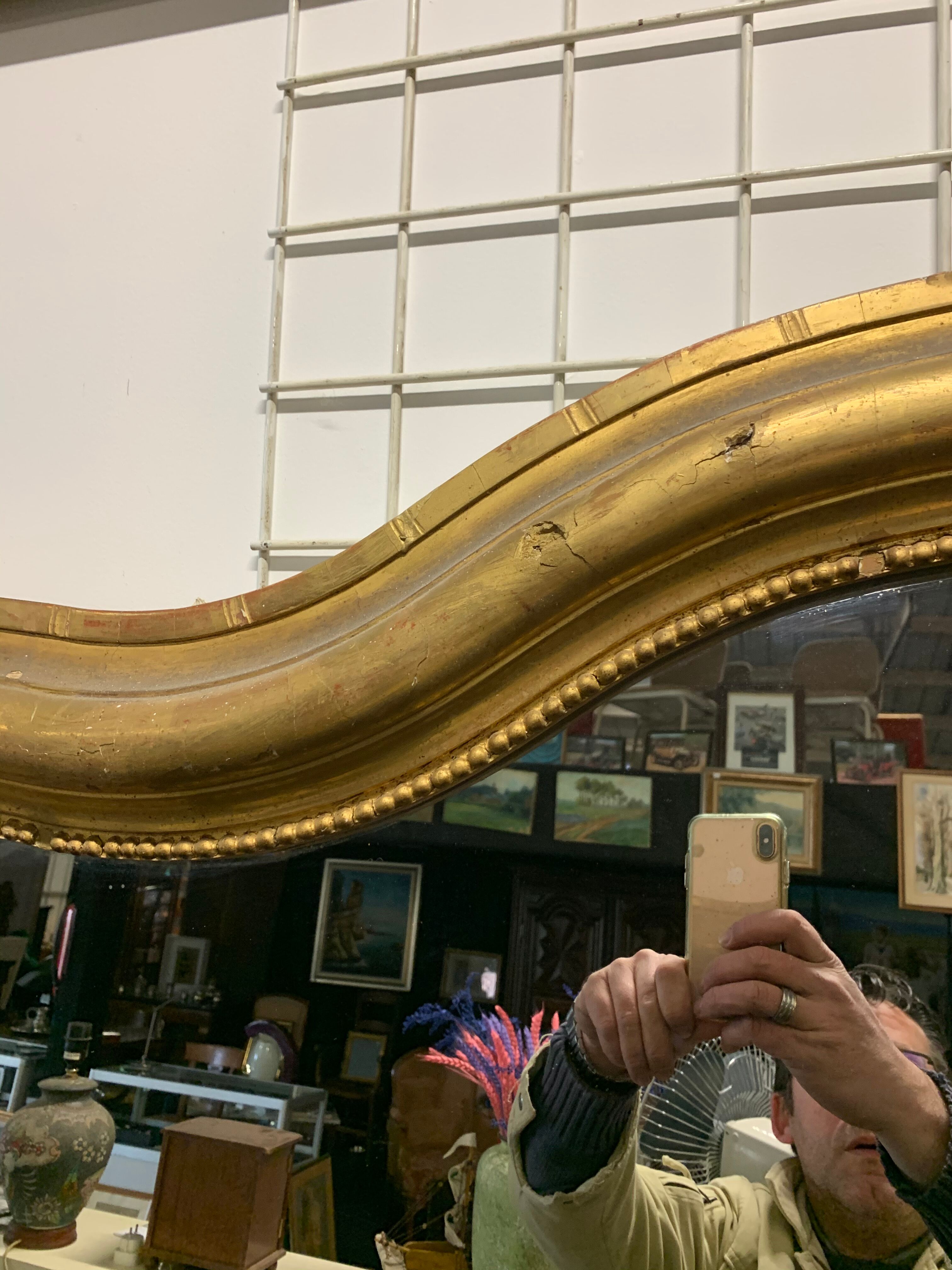Mirror restoration 200x140 gilded with gold
