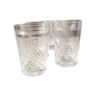 Suite of 5 cups in baccarat crystal model chauny