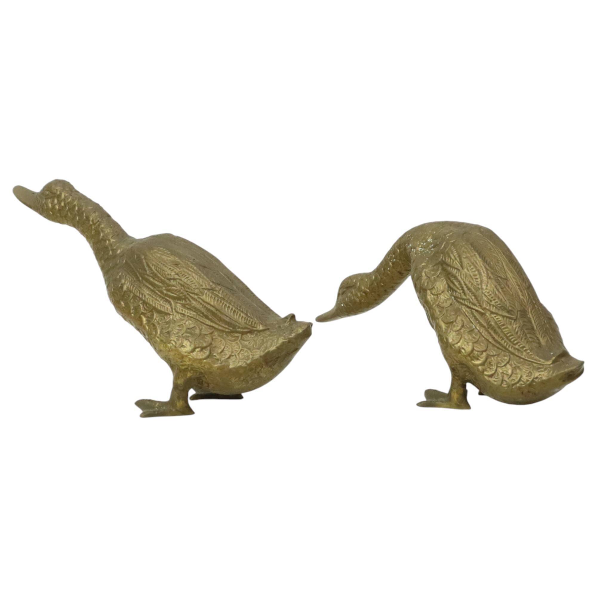 Pair of Bronze Ducks and Geese Figurines France 1940s