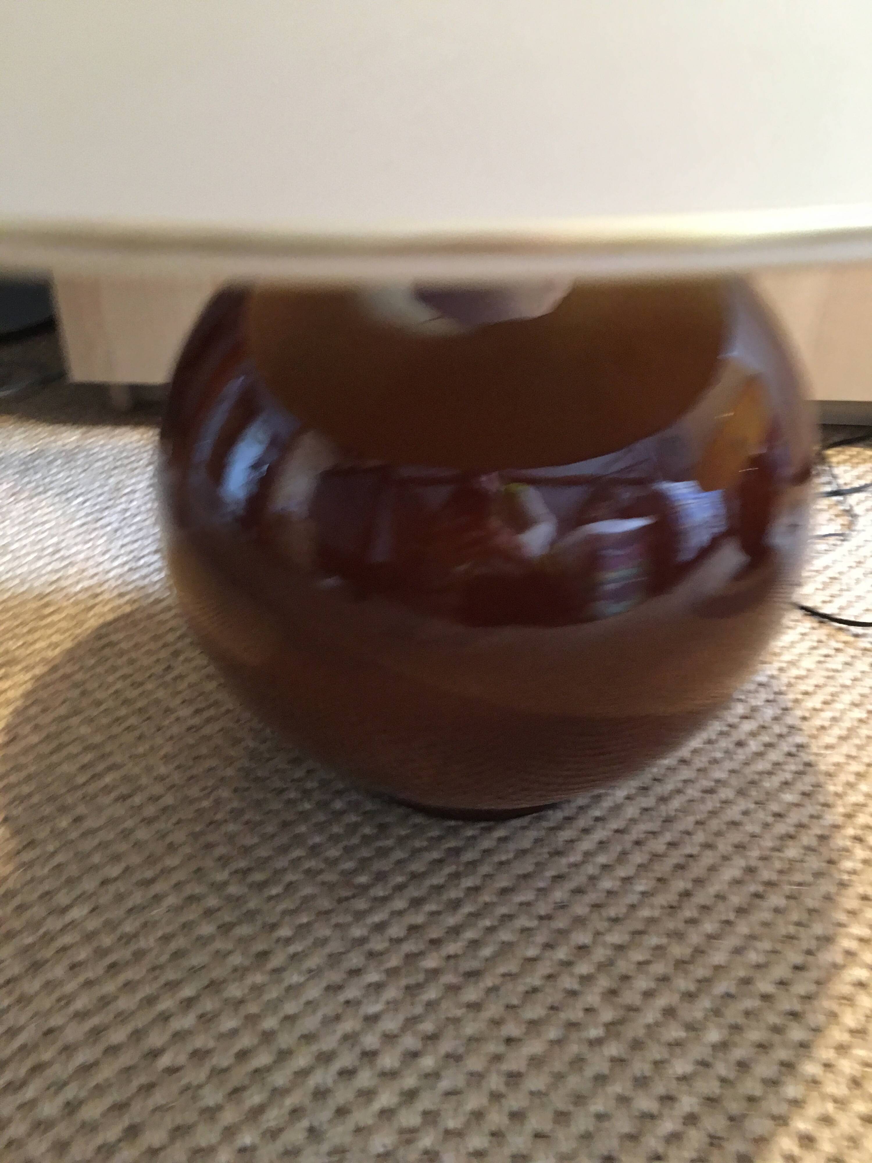 Pair of very large glazed ceramic ball lamps €80