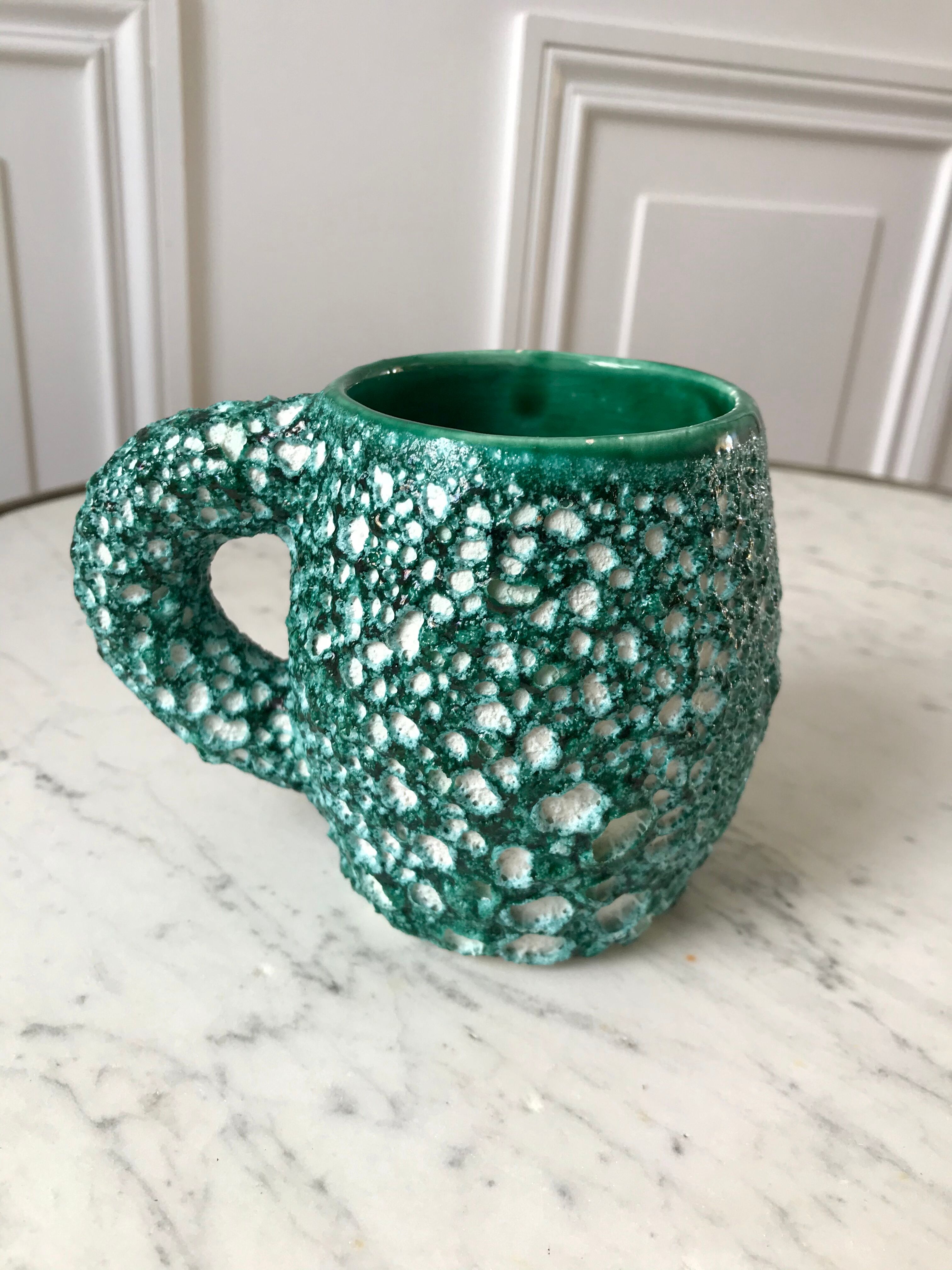 Cup / mug green fat lava vintage 70s