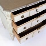Gustavian Chest Of Drawers Grey Painted, Swedish Origin From 1840s