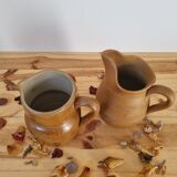 Pair of pitchers carafes vase stoneware