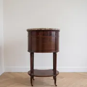 Louis XV style bedside table in wood and marble