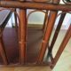 Retro side table - vinyl furniture - rattan and bamboo - 1980s