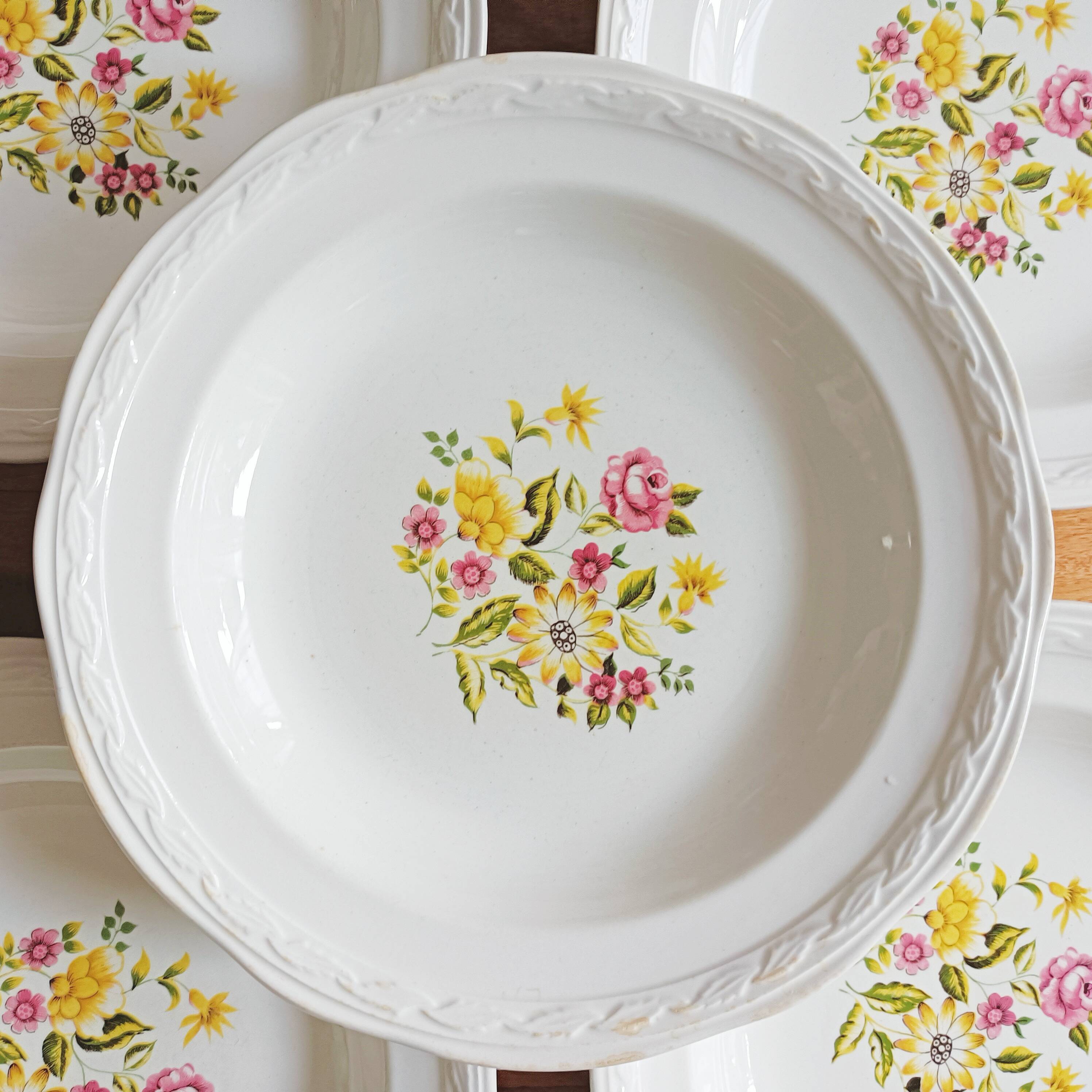 Set of 5 hollow plates Moulin des Loups