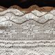 White cotton bedspread - sofa throw with geometric patterns
