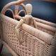 Rattan heart magazine rack