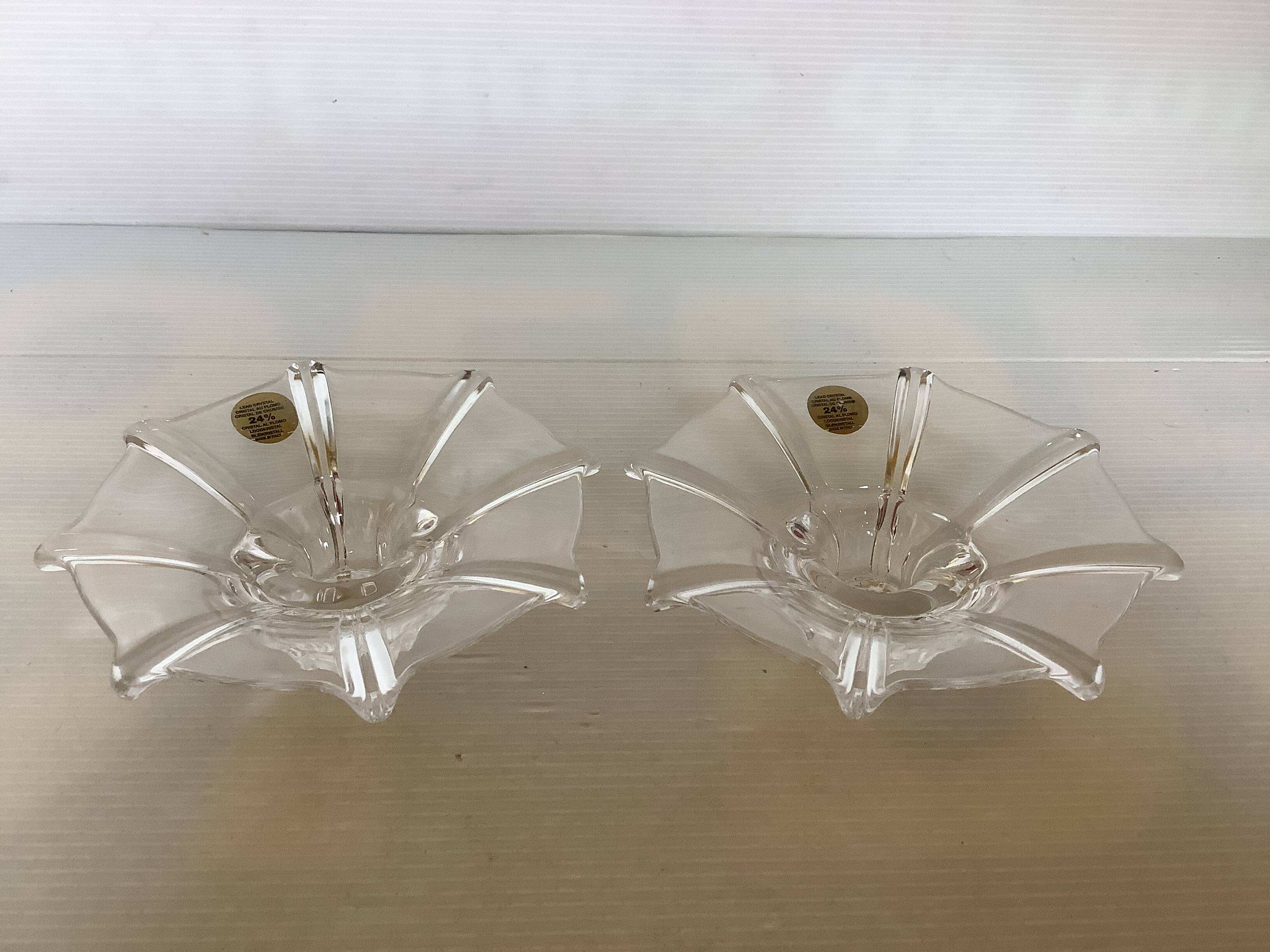 Pair of crystal candle holders RCR Italy