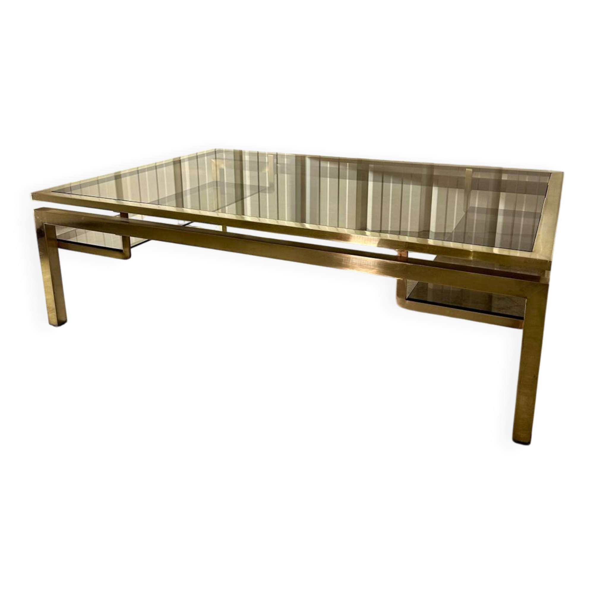 Vintage Guy Lefèvre gold coffee table 1970s