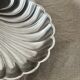vintage shell-shaped bowl / empty pocket in metal (stainless steel)