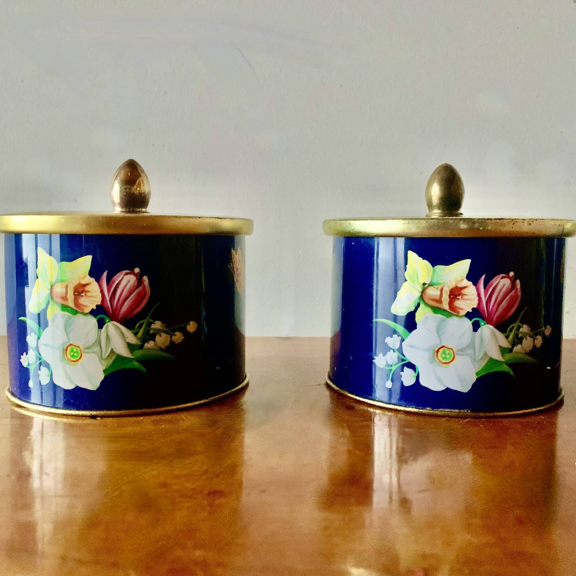 Trio of old Côte d'Or metal chocolate boxes - floral decoration