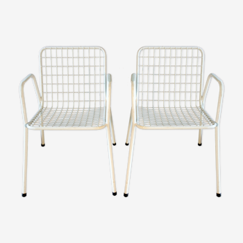 Pair of EMU Armchairs "Rio", metal and rilsan - Italy, 1960