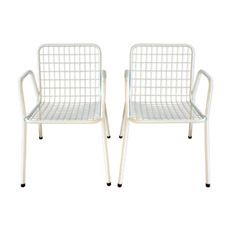 Pair of EMU Armchairs "Rio", metal and rilsan - Italy, 1960