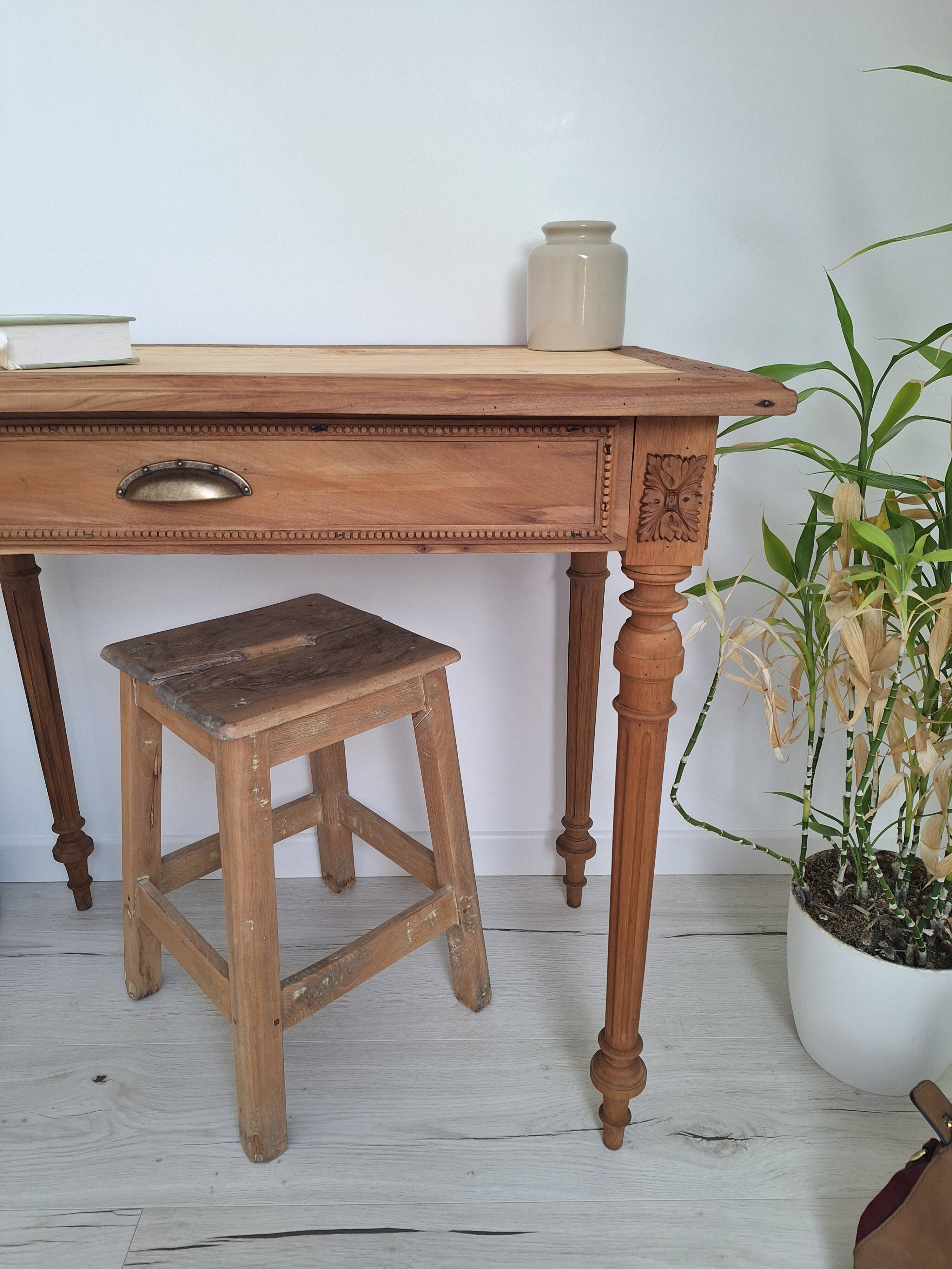 Antique solid wood desk – Late 19th century (1880-1900) – Restored