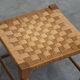 Tabouret scandinave en chêne massif et cordelette de papier 1960