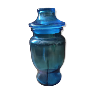 Apothecary jar in blue glass belgium jar
