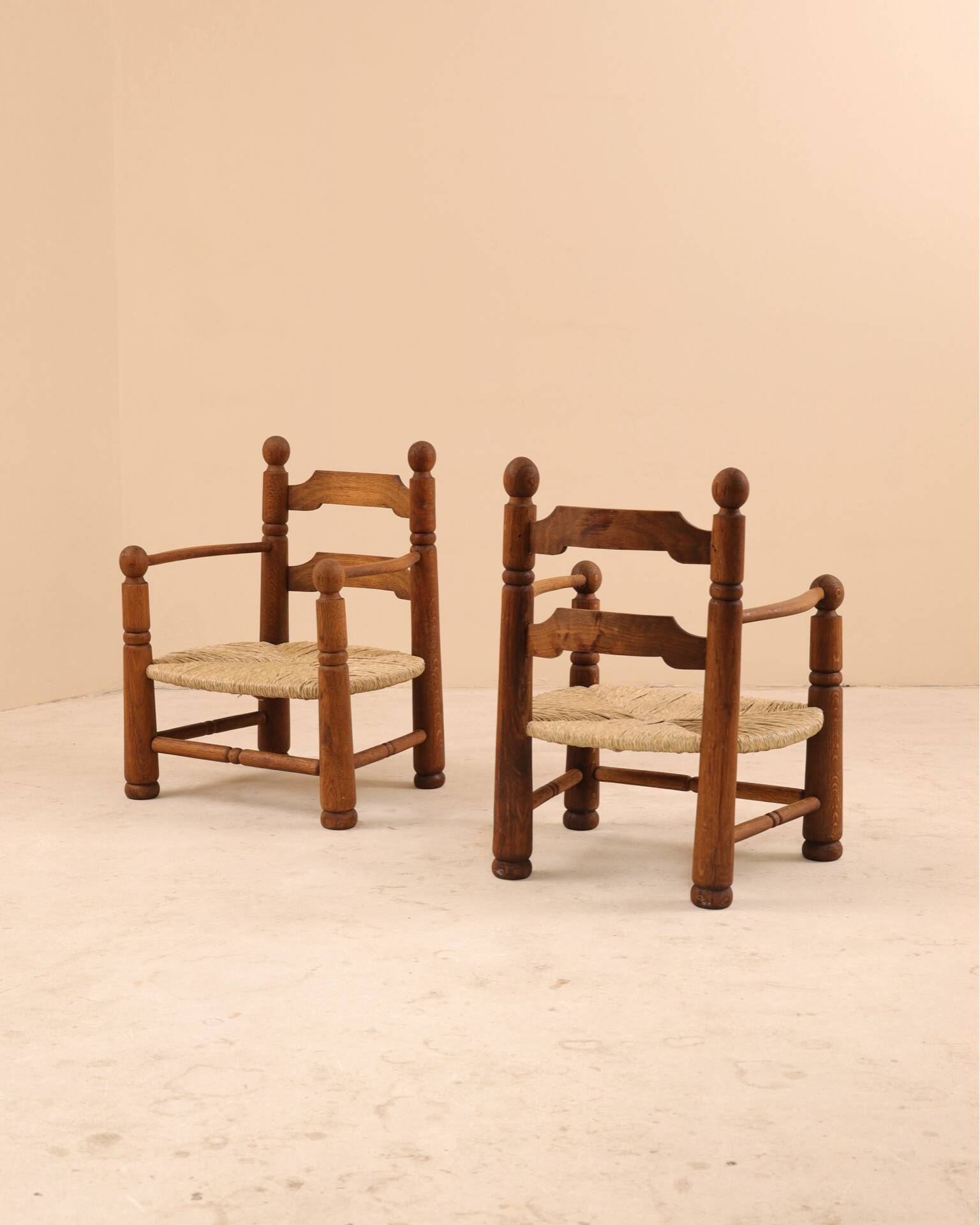 Fauteuils rustiques Charles Dudouyt, 1940’s