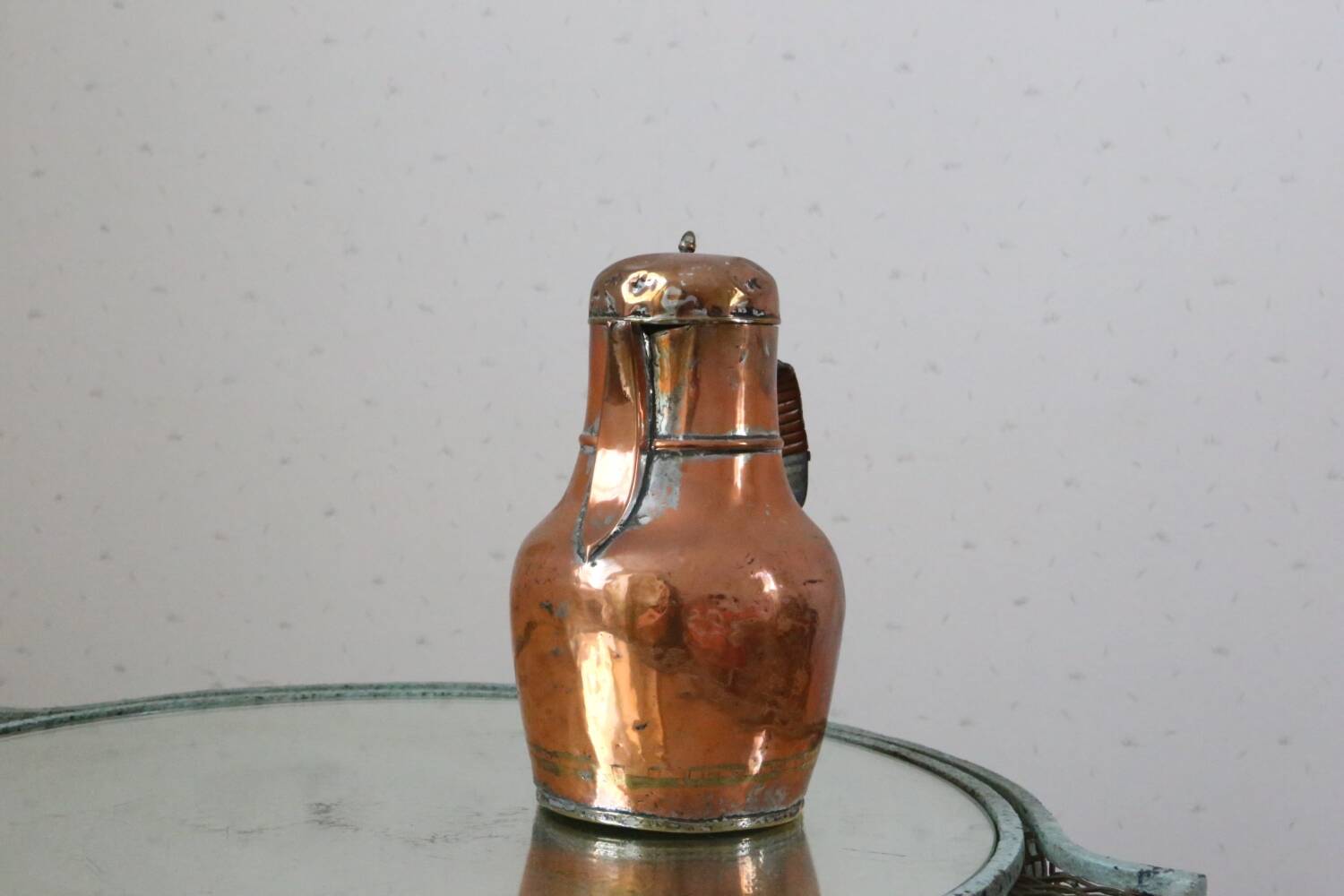 Antique coquemar, pitcher, antique copper, 19th century
