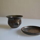 1970s ceramic cup and saucer signed