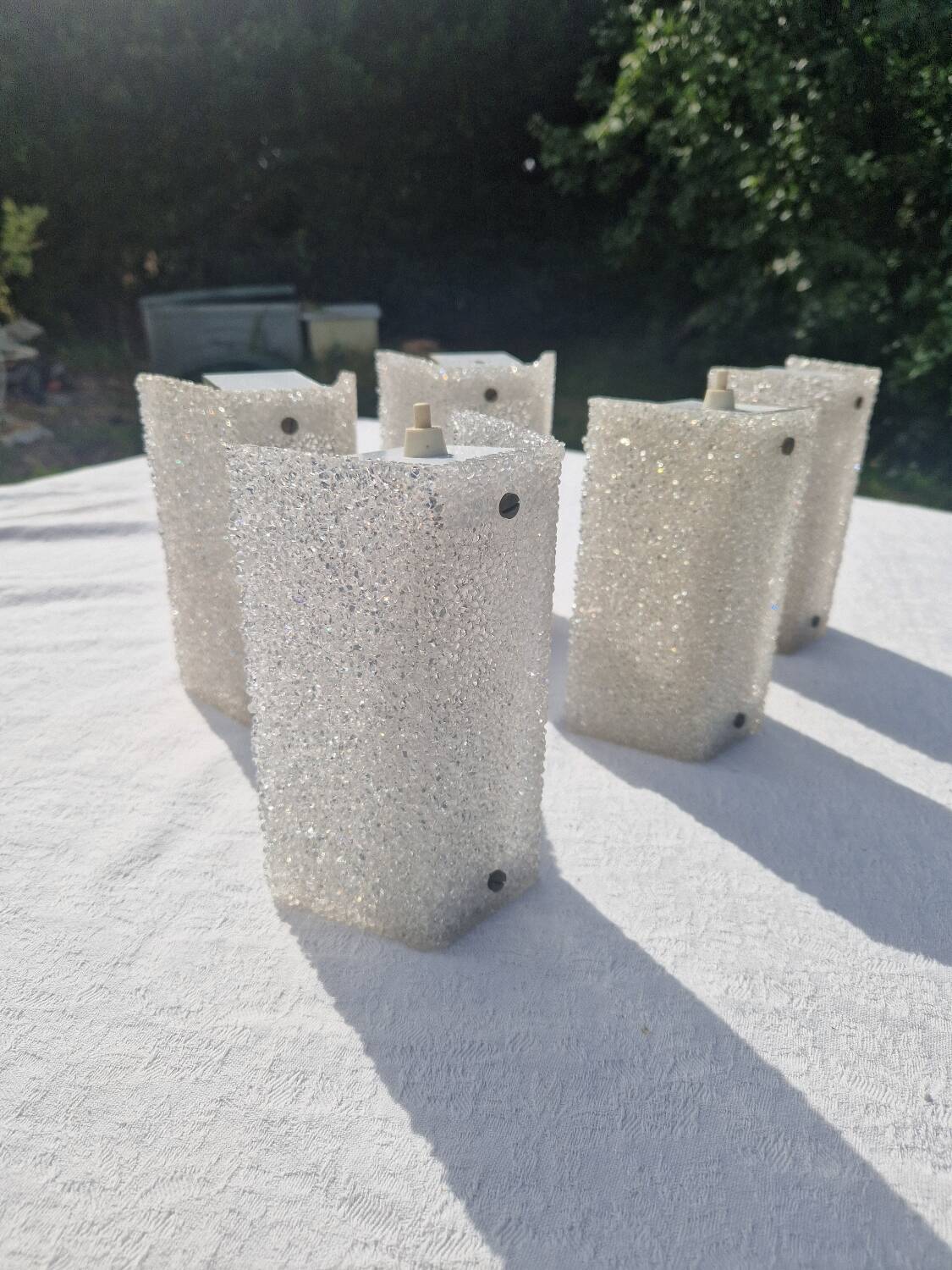 Lot of 5 Vintage Perspex Wall Lights from the 60s and 70s