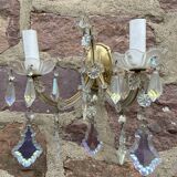2 appliques sconces cristal vénitien Marie-Thérèse ancien rococo