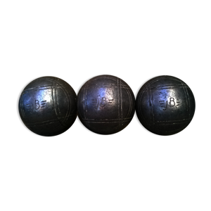 Ancien Coffret de 5 Boules de Pétanque Obut en Acier - Vintage