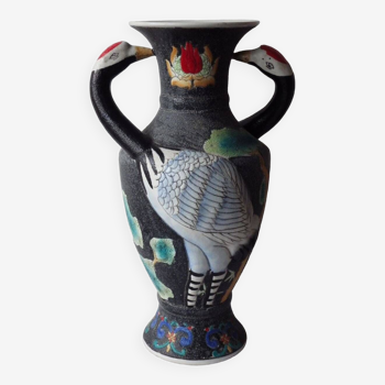 Rare grand vase  en porcelaine à décor d'oiseau - japon- 1920/1930 - ere showa
