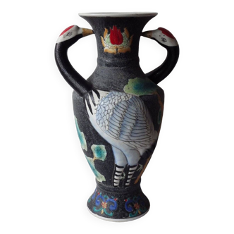 Rare grand vase  en porcelaine à décor d'oiseau - japon- 1920/1930 - ere showa