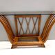 Art Deco Cherrywood Console Table with a Rectangular Glass Top, Italy