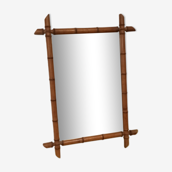 Miroir bambou vintage, 82x58 cm