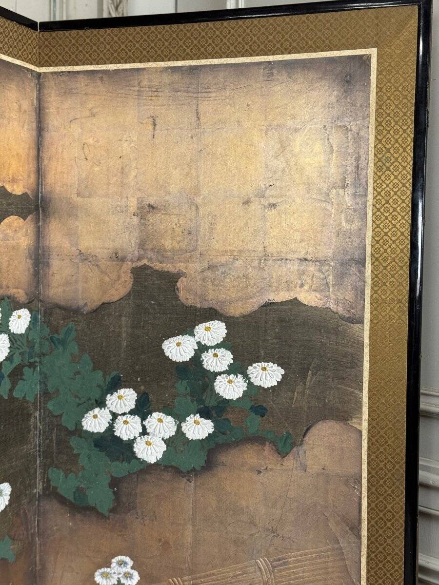 Rimpa-style Byobu screen, six panels, Japan, Meiji period