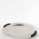 Round stainless steel dish with wooden handles, Design, 1970 - 32 cm