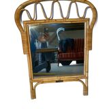 Vintage rattan mirror from the 1960s