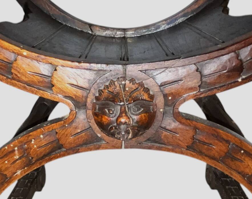 Armchair called Dagobert in carved wood circa 1900