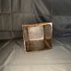 Vintage brown square ceramic vase