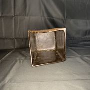 Vase céramique carré marron vintage