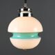 Vintage white glass pendant light, Italian design 1960s-1970s.