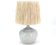 Grey ceramic lamp signed, raffia shade, 1960s.