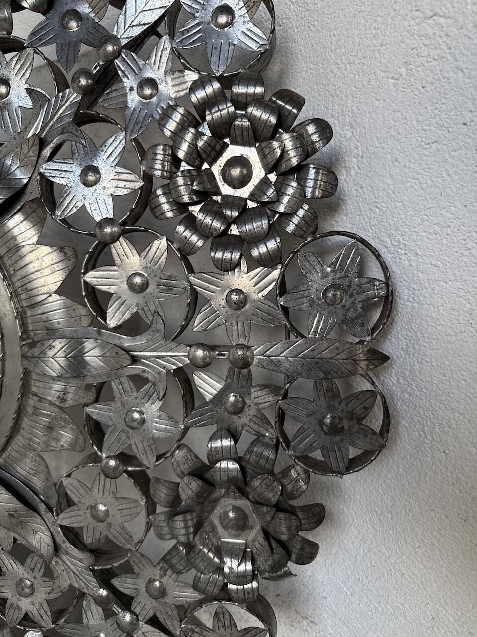 Vintage Mexican metal large mirror