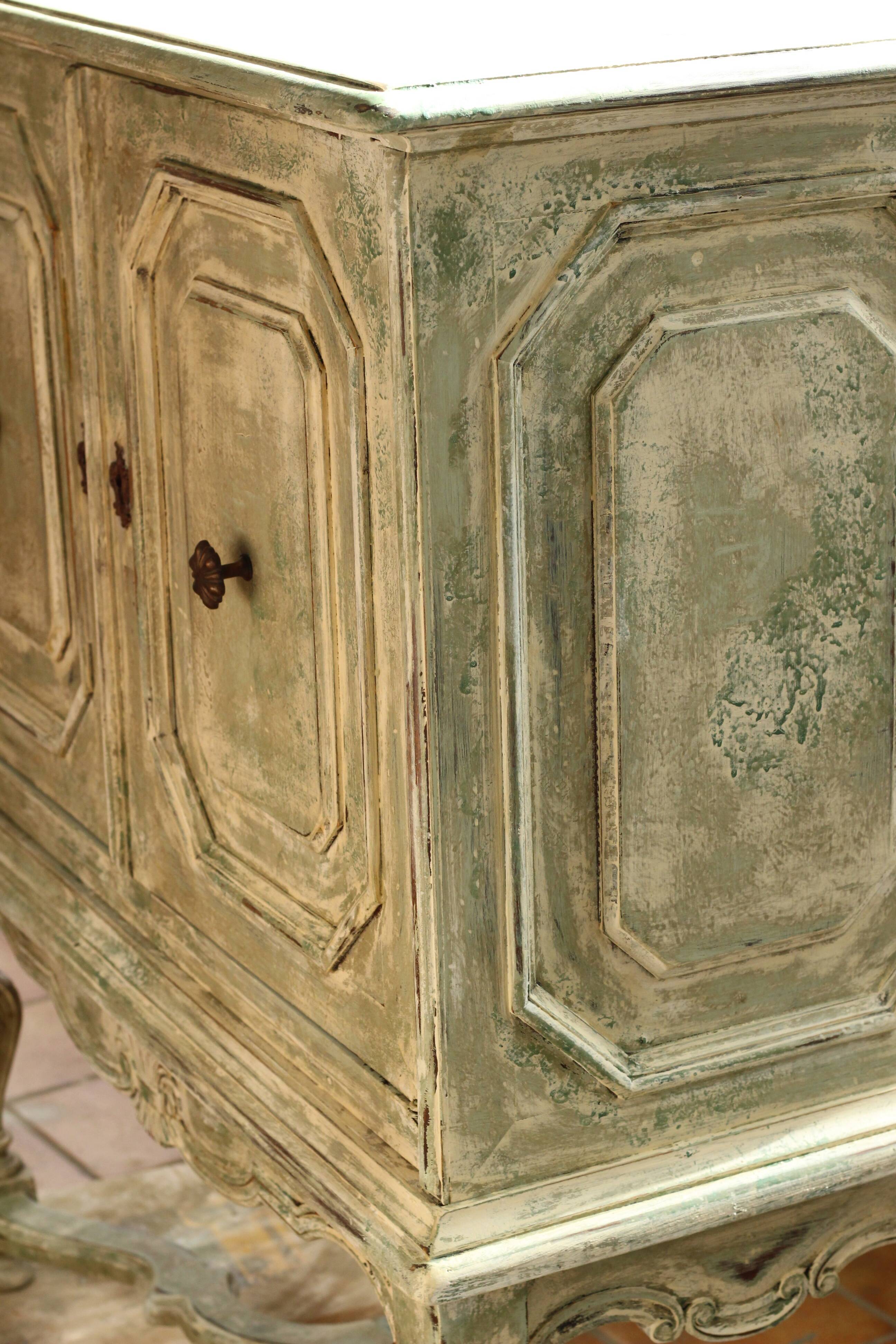 Antique patinated 2-door sideboard