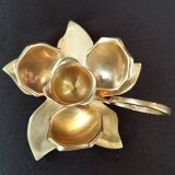 Small brass flower candle holder
