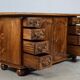 Rustic walnut sideboard with inlaid parquetry, vintage quality.