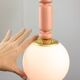 Mid-Century Italian Brass & Opaline Glass Pendant Lamps, Set of 2