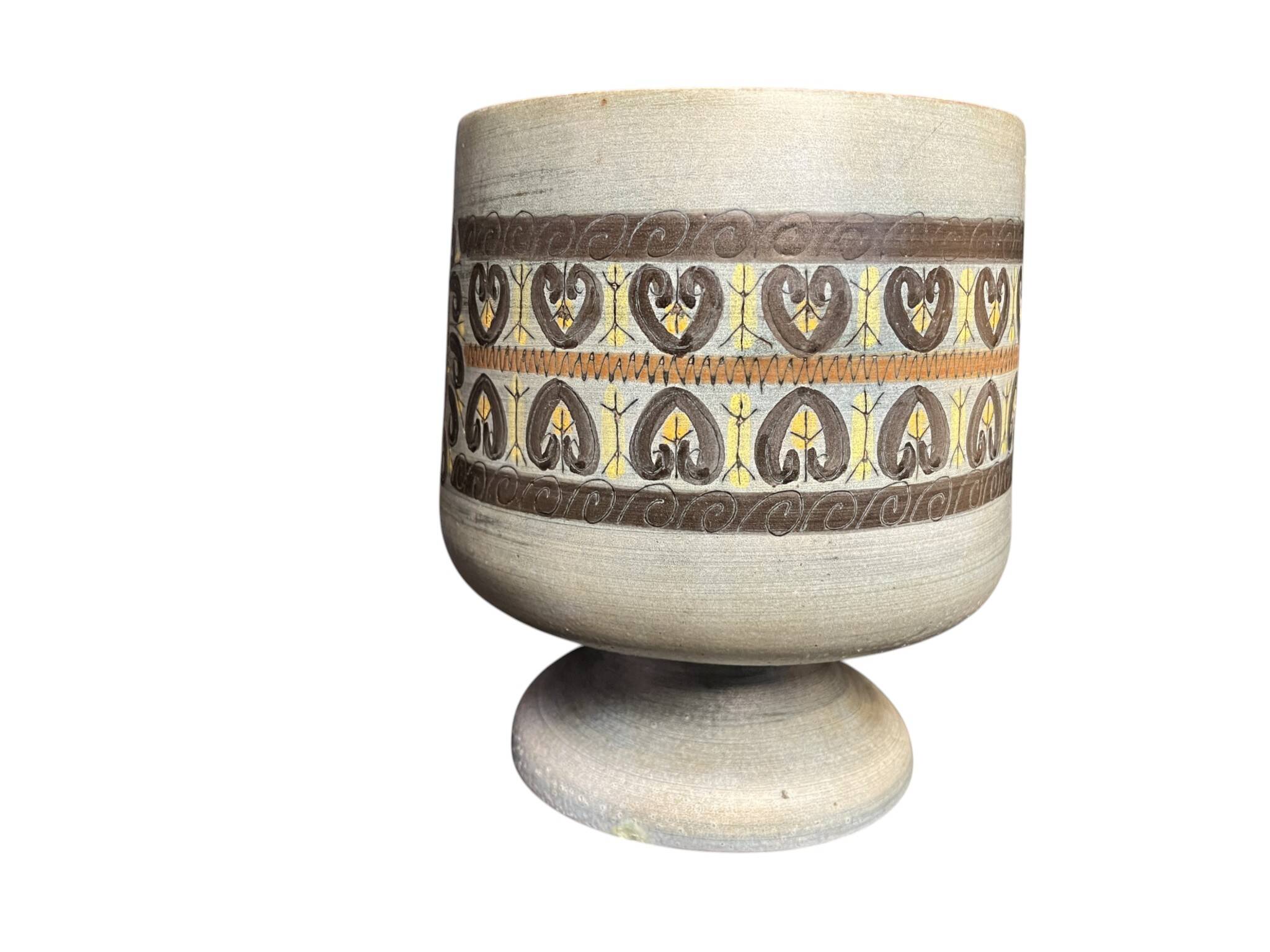 Vallauris, polychrome earthenware cache pot vase by Jean Lespinasse circa 1960